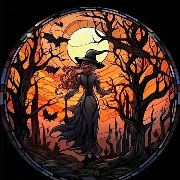 Retro Style Bat Witch Pendant Cameo Black Pendant  Necklace Gothic Glass Pendant - Picture 11 of 16